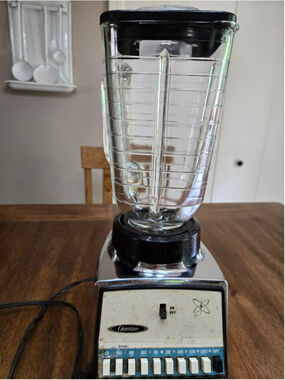 Vintage Osterizer Galaxie Ten 10 Speed Blender Chrome Glass Jar TESTED WORKS MCM